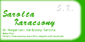 sarolta karacsony business card
